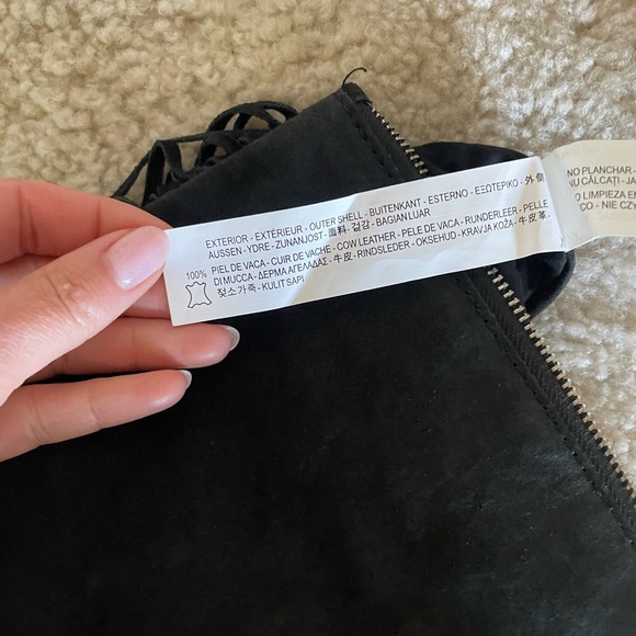 Zara Black Suede Fringe Clutch - Picture 4 of 4